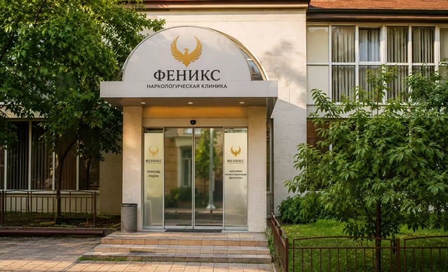 Вход в наркологическую клинику «Феникс» в Красногорске